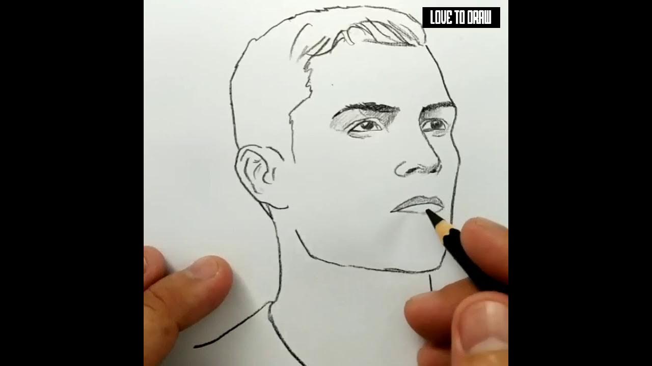 VERY EASY , how to draw cristiano ronaldo cr7 from manchester united