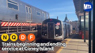 MTA: (N) (Q) (D) and (F) trains beginning and ending service at Coney Island