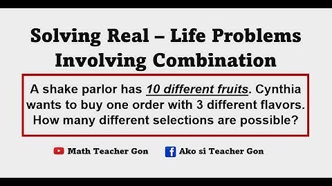 Solving Simple Real Life Problems Involving Combinations - Grade 10 Math