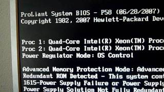 HP ProLiant DL 360 G5 Server Start Up