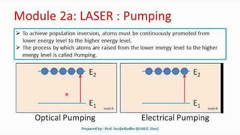 Pumping methods (optical pumping and electrical pumping)