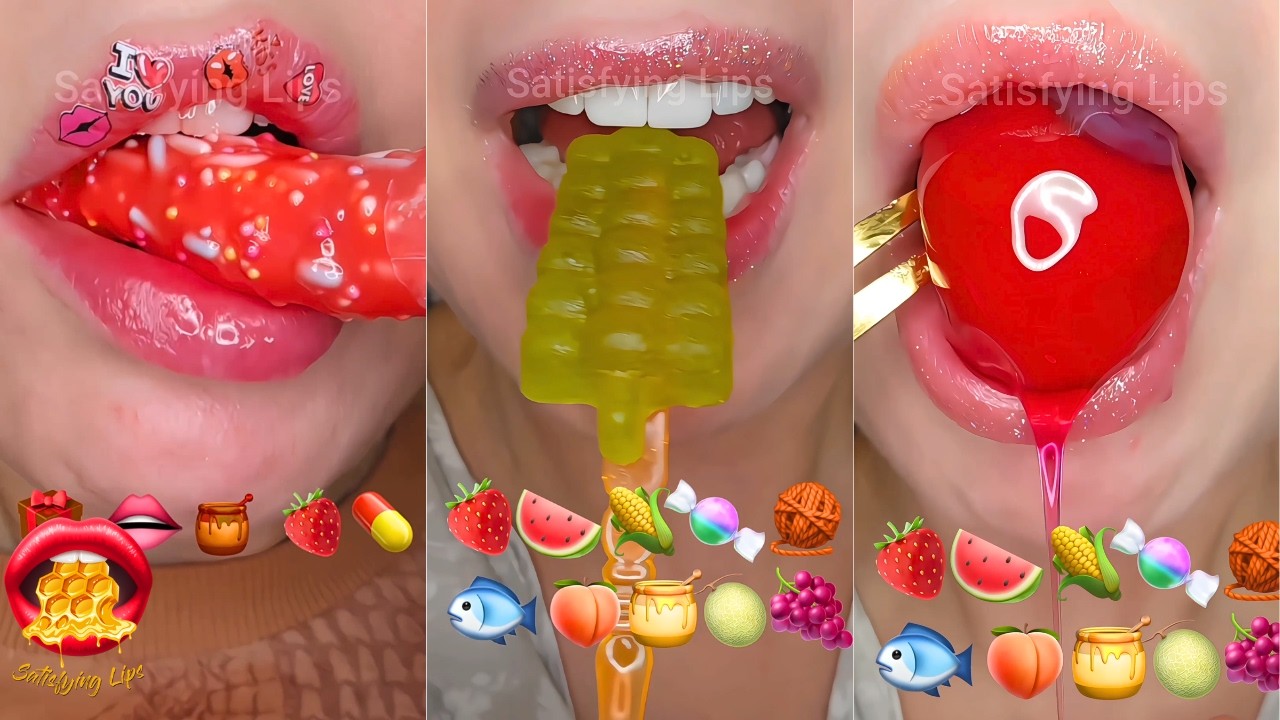 Satisfying ASMR Eating Emoji Food Compilation Mukbang - YouTube
