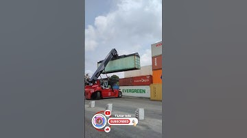 Kalmar Reach stacker with a tilting spreader for container handling
