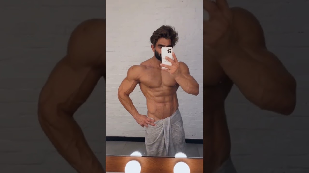 Bodybuilder in towel 