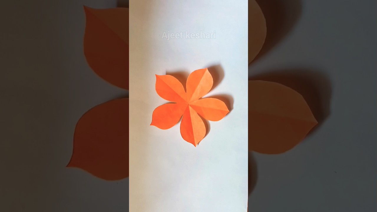 5 Petal Paper Flower Making | How To Make Paper Flowers 