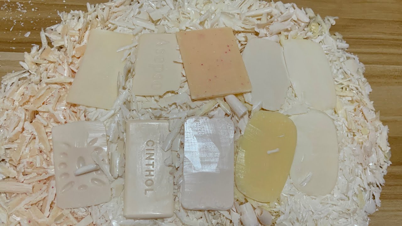 ASMR SOAPS 🧼 Plates Soaps 🧼 Mix the small pieces of the soap well 🤍🤍🤍