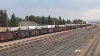 WBD Union Pacific grain train passes Laramie WY depot 7/20/14 00006