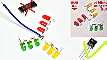 How to make led blinking circuit with Bc547 Transistors | No Ic with 3 Transistors Led chaser