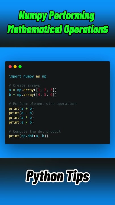 Numpy - Performing Mathematical Operations - YouTube