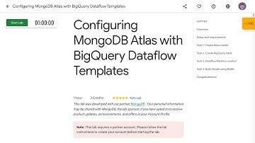 Configuring MongoDB Atlas with BigQuery Dataflow Templates GSP1105