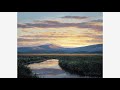 Landscape Oil Painting - Mountain Sunset | "Colorful Wonders"