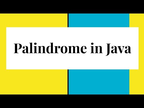Palindrome in Java - YouTube