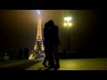 Romantic midnight kizomba improvise   with eiffel tower light show