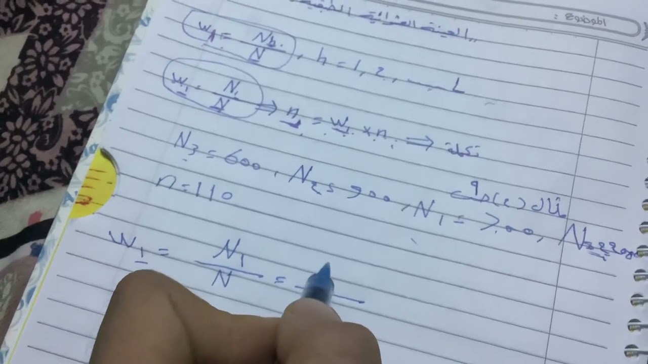 شرح العينه العشوائيه الطبقيه