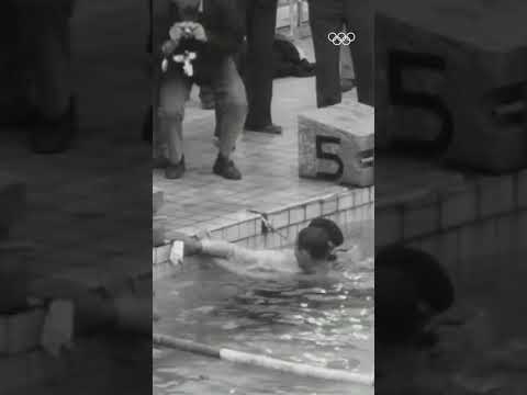 Celebrate Olympic gold with your son? Right there in the pool? #MoreThanSport #Helsinki1952