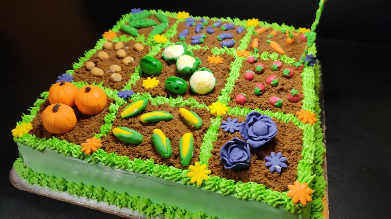 Vegetable garden theme cake Malayalam varitey decoration