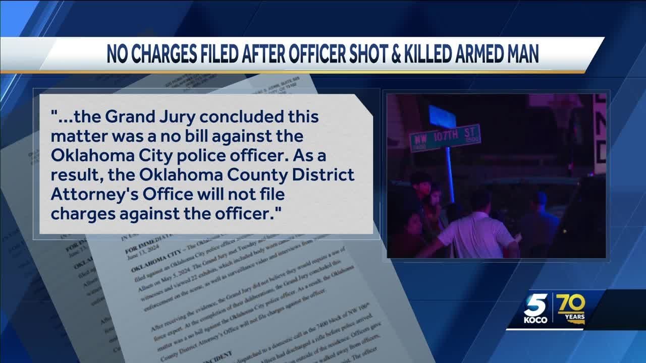 Oklahoma City police officer who shot, killed armed man will not be charged