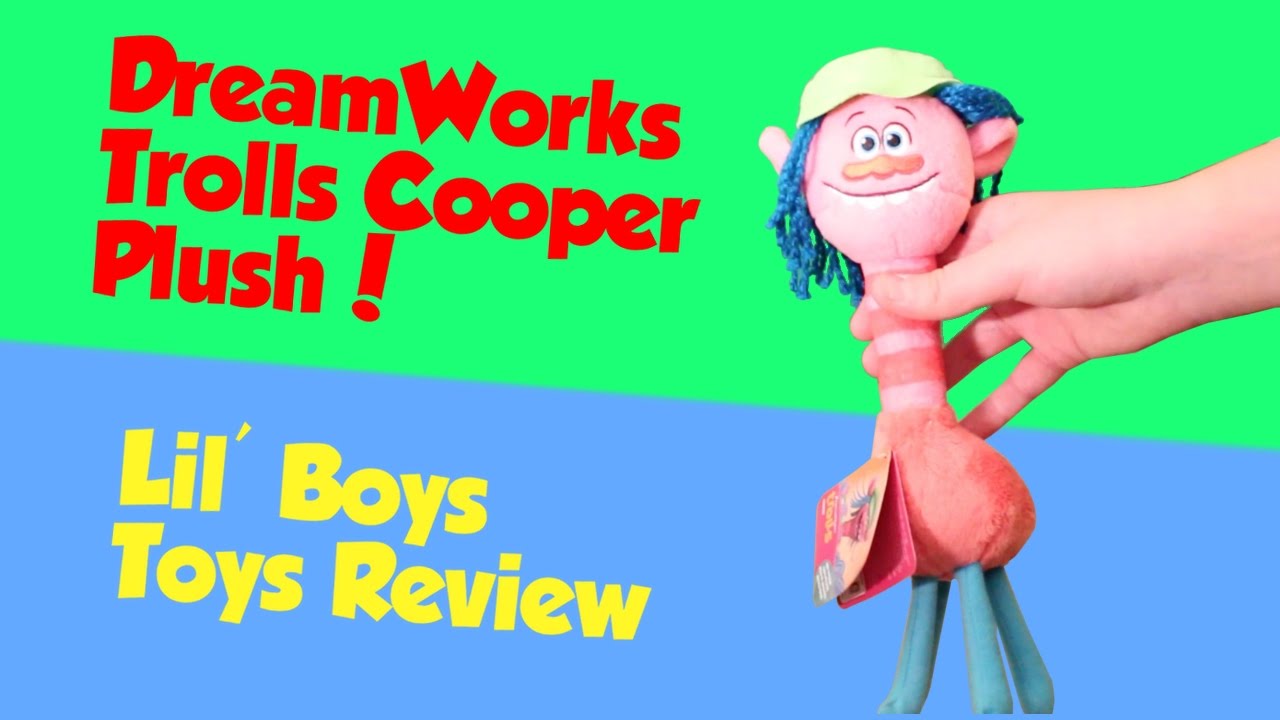 DreamWorks Trolls Hug 'N Plush Cooper Plush Doll Squeeze Christmas Ideas for Little Boys and Girls