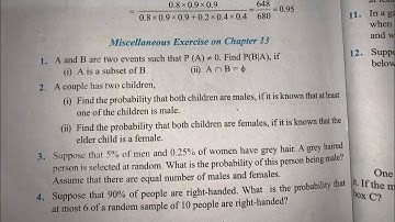 MISCELLANEOUS EX  Q1 TO Q19 SOLUTIONS OF PROBABILITY NCERT CHAPTER 13 CLASS 12th
