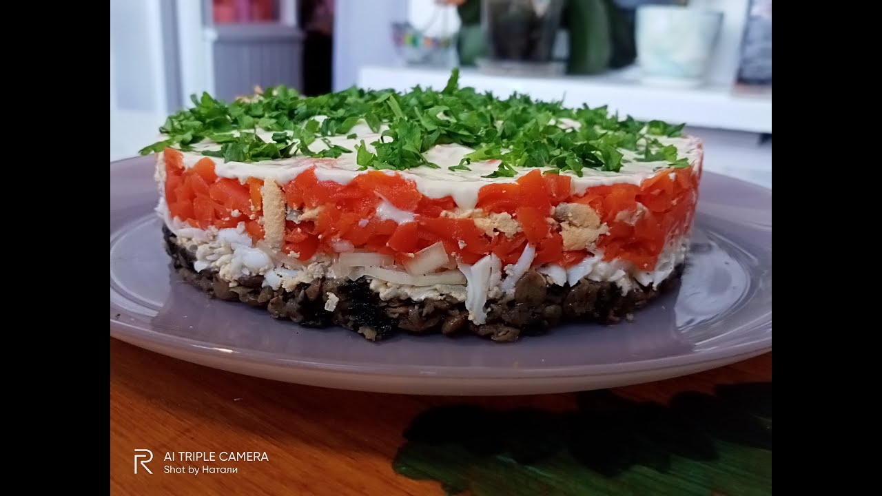 Салат мимоза без рыбы. А как будто с рыбой. - YouTube