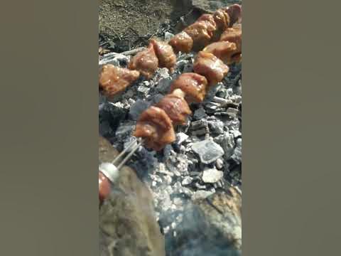 поставили жариться шашлык из говядины. - YouTube