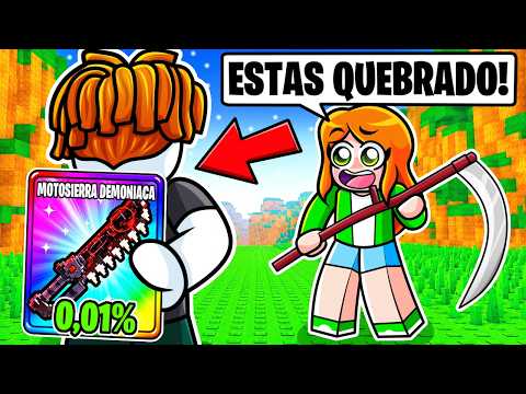 Me Hice pasar por NOOB, Luego Use Una MOTOSIERRA DEMONIACA en +1 Velocidad para Cortar el Pasto!