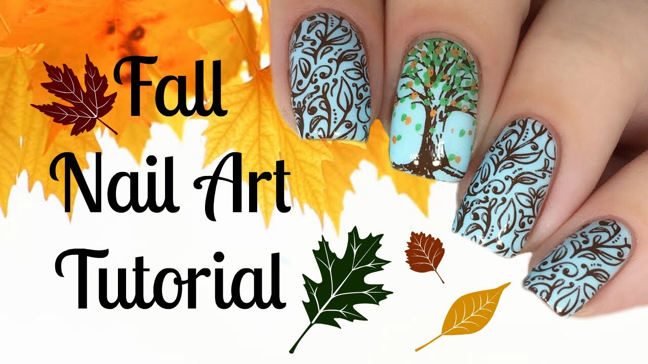 EASY DIY FALL NAIL ART TUTORIAL | LAYERED LEAVES - YouTube