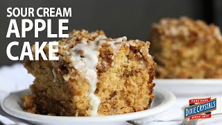 Looking for a yummy fall cake? www.dixiecrystals.com. this sour cream
apple cake is supremely moist and loaded with apples. the crumb
topping gives perfe...