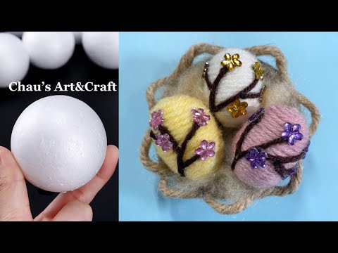DIY | How to make Yarn Easter Eggs ( Cute, Easy and Fast!)