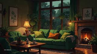 Cozy Lofi | Rain Sounds in a Cozy Forest Cabin for Sleep, Study & Relax 🌧️🔥