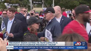 NBC 10 News Today: President Biden saying he now expecting a rematch with former President Trump