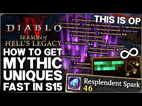Diablo 4 - How to Get ALL Mythic Uniques Fast in Season 15 - Free Mythics, Easy Farm Guide & Charms!
