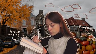 cozy fall reading vlog 🍂 poetry, pumpkins & outfits