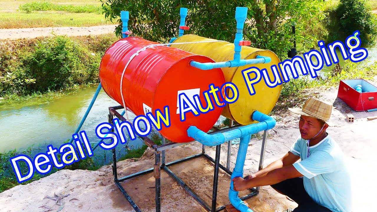 how to make free Energy water pump Pump Without Electricity with Drum