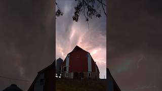 Lightning on the Farm #thunderstorm #lightning #sunsetstories #farmlife #barn #storm #sunset
