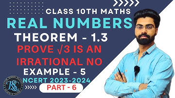 Class 10 Maths Chapter 1| Real Numbers | Example 5 | Prove √3 is an Irrational No #class10 #cbse
