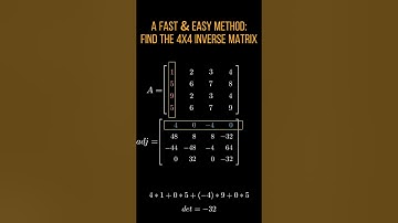 Super Easy Method: Calculate 4x4 Inverse Matrix by Hand #shorts