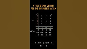 Super Easy Method: Calculate 4x4 Inverse Matrix by Hand #shorts