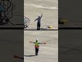 マーシャラーとチョークマン! 【2.5倍速】 ANA Boeing 737-881 - Spot in - 大阪国際(伊丹)空港 #Shorts