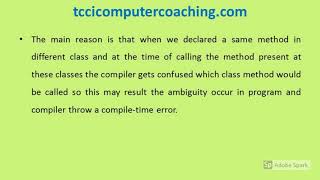Why Java does not support multiple inheritances Why Java Does Not Support Multiple Inheritance Lecture 34 Learn Programming