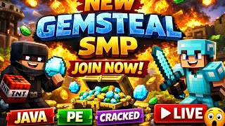 NEW GEMSTEAL SMP 🔥 Public Server LIVE | Join Now (Java + PE + Cracked) 😱