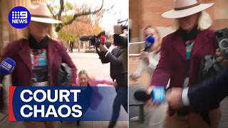 Gus Lamont's grandparent causes chaos with media outside court | 9 News Australia