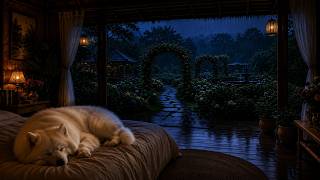 Rainy Garden Night 🌧️ Cozy Sleep Ambience with Relaxing Rain Sounds