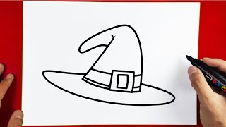 How to Draw Witch's Hat Very Easy