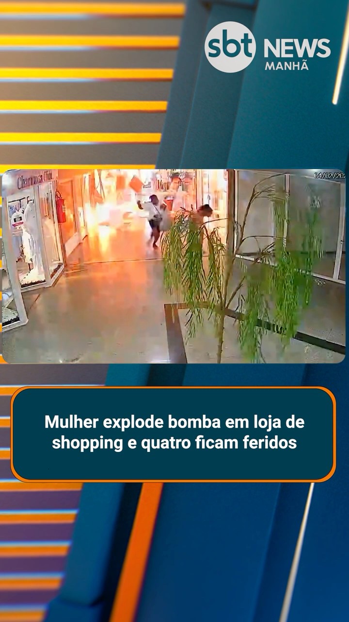 Mulher explode bomba em loja de shopping e quatro ficam feridos