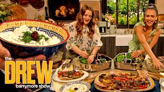 Jessica Alba and Drew Learn How to Make Delicious Veggies with Tzatziki Dip | #Grandgoals