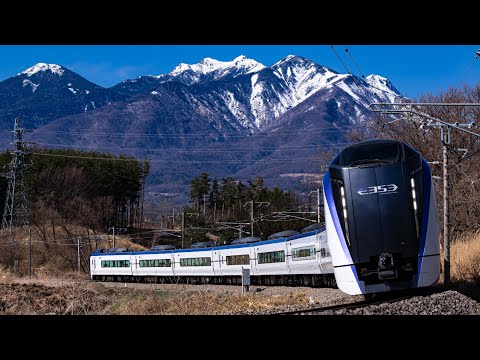 特急あずさ　E353系　長坂カーブ通過
