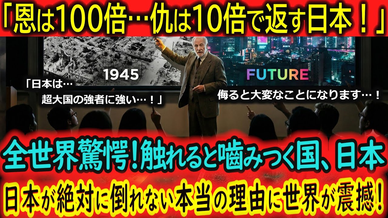 【海外の反応】「日本は強者に屈しない」なぜ、大国たちの利害が渦巻く中で、唯一ルールを変えて生き残ったのか？ハーバード教授が授業で語った日本が絶対に倒れない理由に世界が震えた！