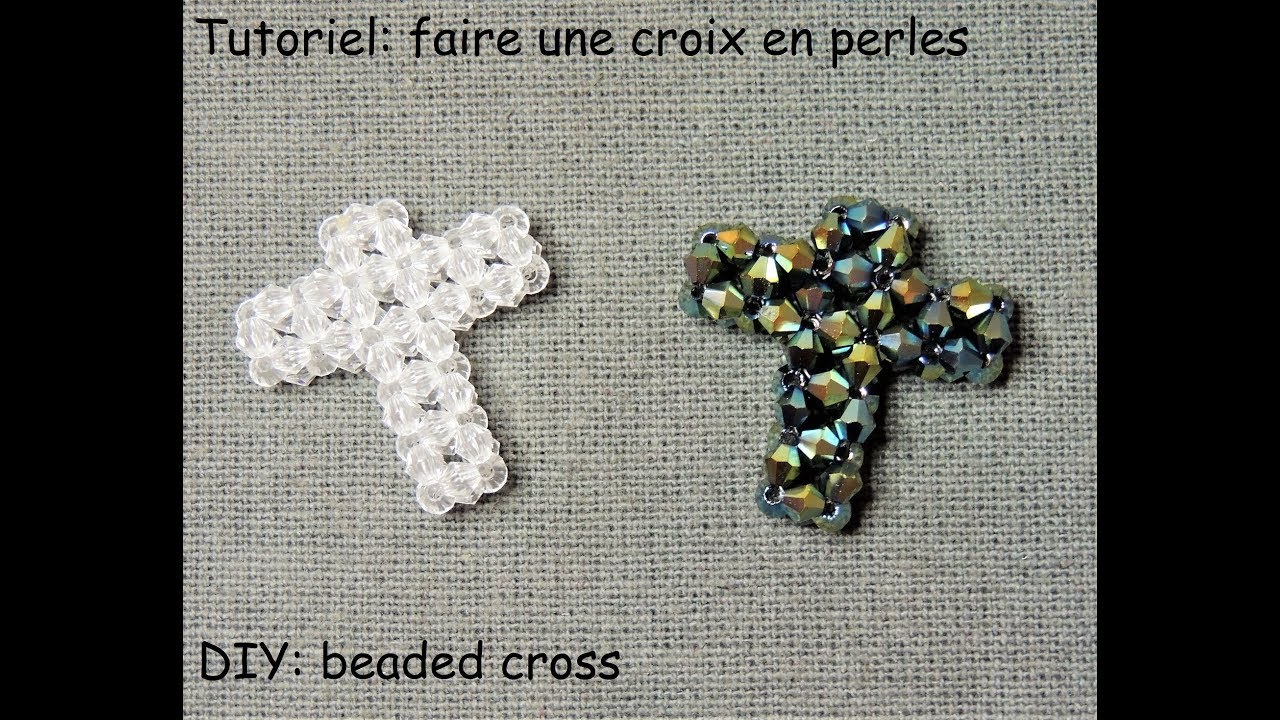 tutoriel: faire une croix en perles (DIY: beaded cross) - YouTube