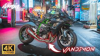 FINALLY Installed the Full VANDEMON Exhaust on my Ninja H2 | First Night Ride in Tokyo [POV/4K]